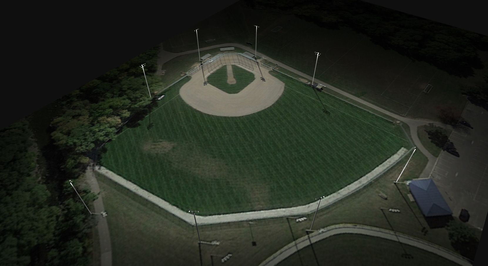 Terrain de baseball modélisé à partir d’une image satellite